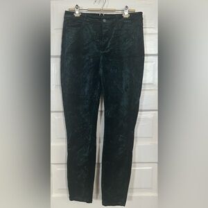 NWOT PAIGE Hoxton Dark Green Crushed Velvet Pants, size 31